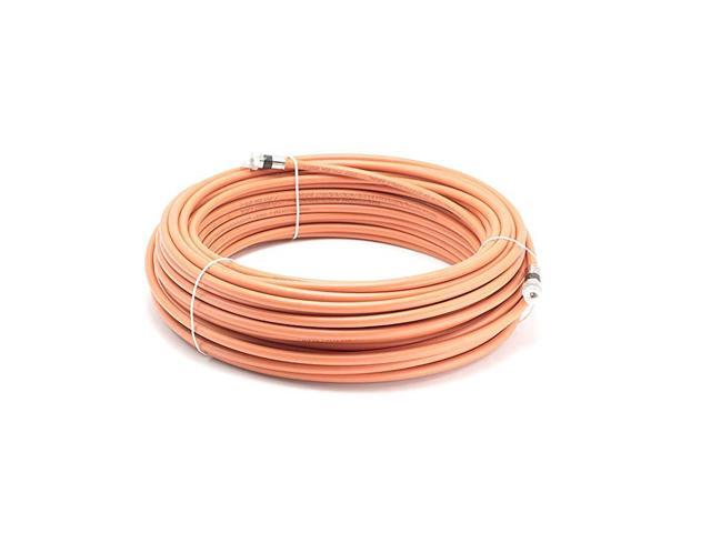 Feet Direct Burial Coaxial Cable RG6 Coax Cable Rubber Boot Outdoor Connectors Orange Designed for Waterproof and to Be Buried