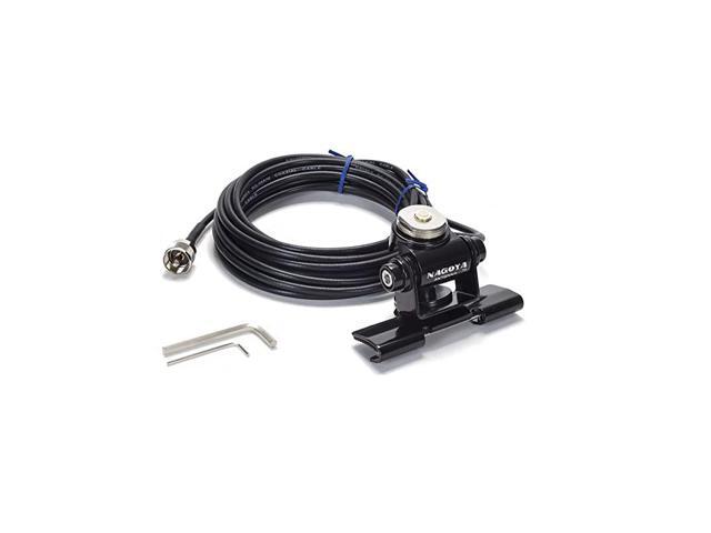 RB700N Heavy Duty Universal NMO Lip Mount for Trucks Hatchbacks SUVs and Cars Multi Axis Adjustable Includes 20 of RG58AU Cable with a PL259