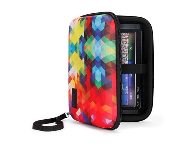 Hard Shell Electronic Organizer Travel Case 75 Inch with Weather Resistant Exterior and Large Mesh Accessory Pocket Compatible with Garmin GPS