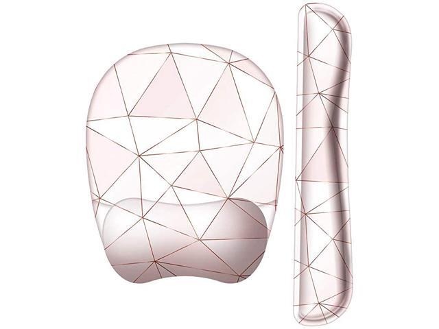 Keyboard Wrist Rest Pad and Wrist Support Mouse Pad Ergonomic Design Memory Foam Pad for Pain Relief and NonSlip Rubber Base Set for Home Office