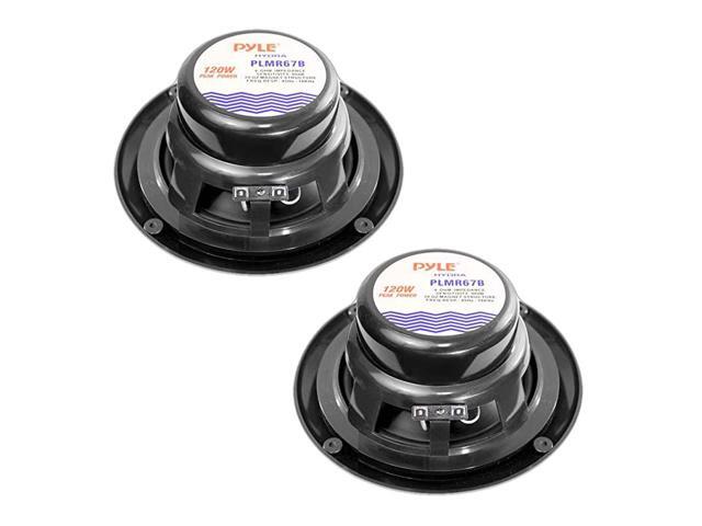 65 Inch Dual Marine Speakers 2 Way Waterproof and Weather Resistant Outdoor Audio Stereo Sound System with 120 Watt Power Polyprone Cone and Cloth