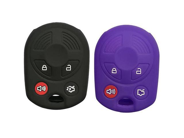 2Pcs Rubber Key Fob Cover Case Protector Skin Jacket Keyless Entry for Ford Escape Explorer Mustang Transit Fusion Focus Lincoln Navigator Zephyr