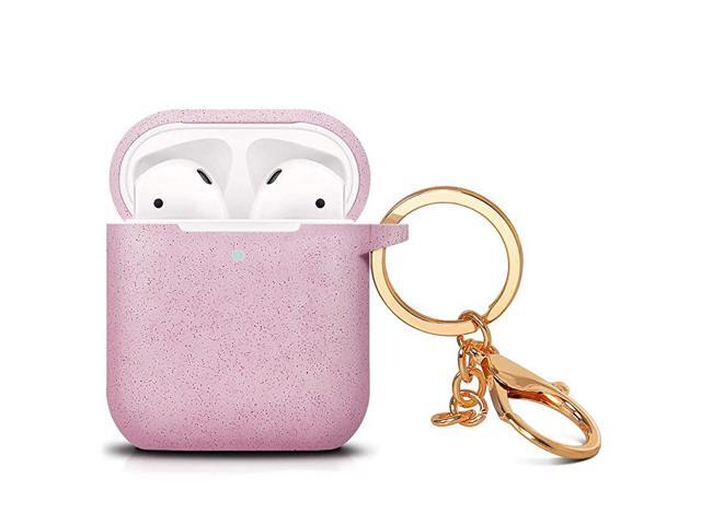 Compatible for AirPods Case with KeychainSupport Wireless ChargingShockproof Protective Silicone Cover Skin for AirPods Charging Case 2 1 Glitter Red