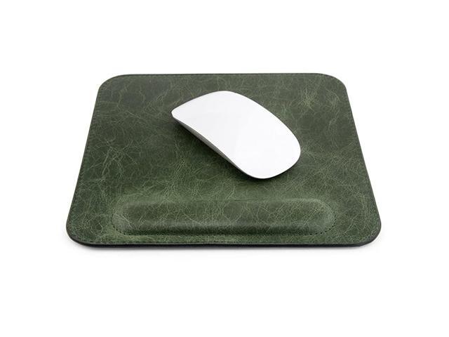 Genuine Leather Mouse pad with Wrist Rest Green
