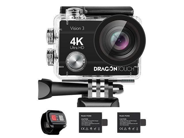 4K Action Camera 16MP Vision 3 Underwater Waterproof Camera 170° Wide Angle WiFi Sports Cam with Remote 2 Batteries and Mounting Accessories Kit