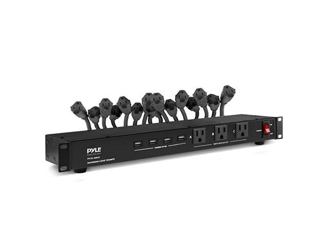 19 Outlet 1U 19 Rackmount PDU Power Distribution Supply Center Conditioner Strip Unit Surge Protector 15 Amp Circuit Breaker 4 USB Multi Device