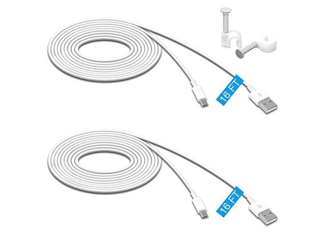 Pack 164FT Power Extension Cable for Wyze Cam PanWyzeCamKasa CamYI Dome Home CameraFurbo DogNest CamOculus GoUSB to Micro USB Durable Charging and
