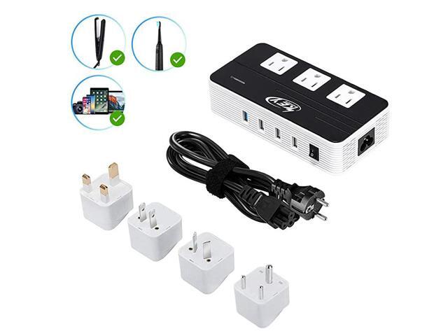 200Watt Step Down 220V to 110V Voltage Converter International Travel AdapterPower Strip Use for USA Appliance Overseas in Europe Australia UK
