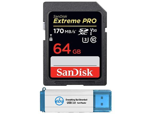 64GB SDXC SD Extreme Pro Memory Card Bundle Works with Canon EOS 5D Mark IV 6D Mark II 7D Mark II Digital DSLR Camera 4K SDSDXXY064GGN4IN Plus 1