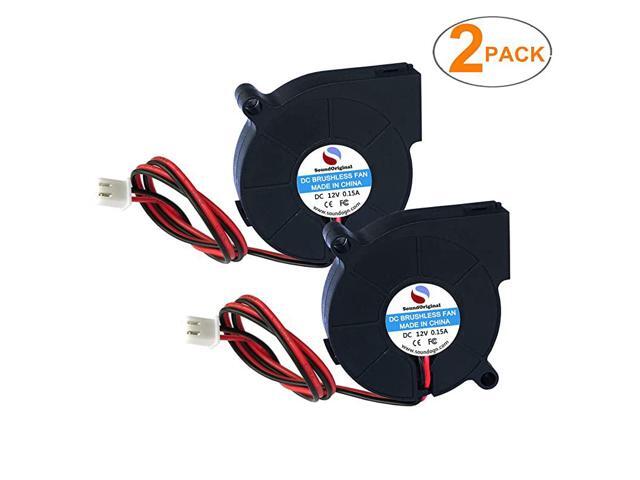 2pcs Cooling Blower Fan DC 12V 010A~015A 50mmx15mm Fans for 3D Printer Humidifier Aromatherapy and Other Small Appliances Series Repair Replacement