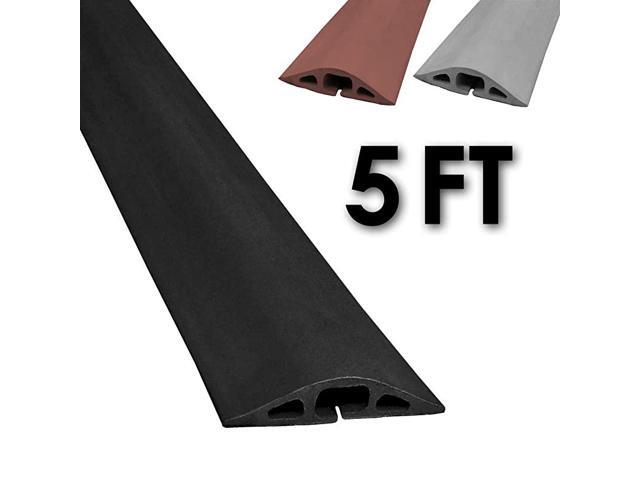 D2 Rubber Duct Cord Cover 5 Feet Black Floor Cable Protector