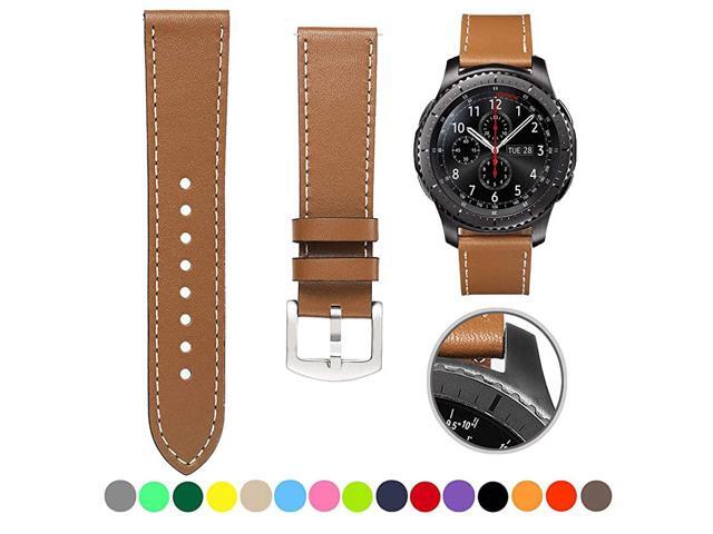 Bands for Samsung Gear S3 FrontierClassic Watch Leather Bracelet 22mm Premium Leather Straps with Stainless Steel Buckle Replacement Wristband for