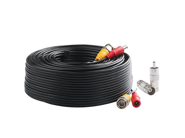 BNC Video Power Cable 100 Feet PreMade AllinOne Video Security Camera Cable Wire with Two Connectors for CCTV DVR Surveillance System