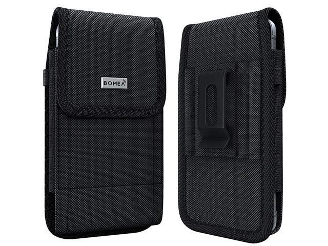 Rugged Nylon iPhone 8 6 6s 7 Holster Black Carrying Cell Phone Holder Belt Clip Holster Case Pouch for iPhone 8 6 6S 7 Fits iPhone with Otterbox
