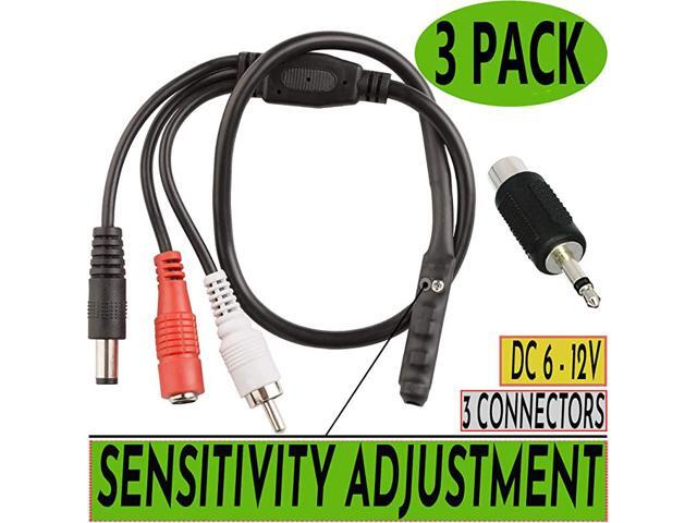 Microphone Outdoor Microphone for WiFi Security Camera IP Audio Microphone Surveillance Microphone RCA with High Sensitive Preamp Amplified Pickup