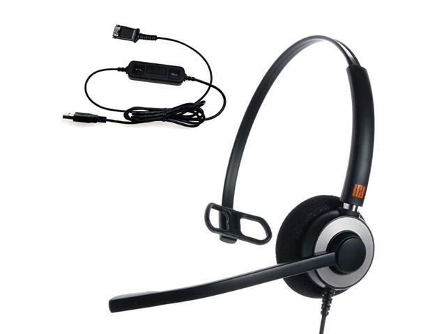 IPH160 Monaural NC Headset with USB Adapter for PC Soft Phones Such as Microsoft Teams Skype Zoom Skype for BusinessAvaya and Cisco Jabber and