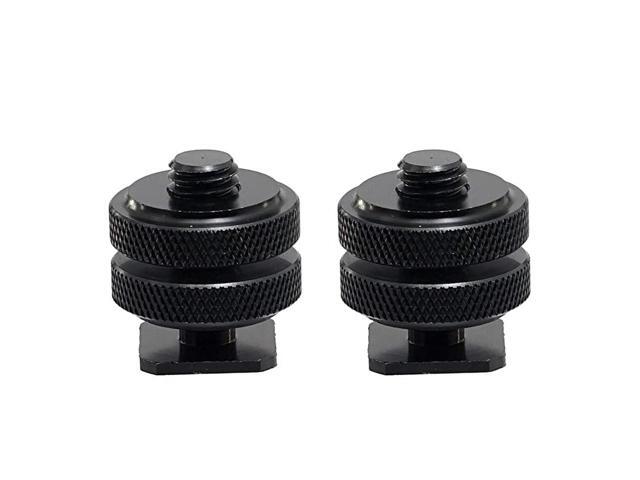 2 Packs Hot Shoe to 38 Adapter Camera Hot Shoe Mount Adapter Flash Shoe to 3816 Male Post Adapter with Locking Disk
