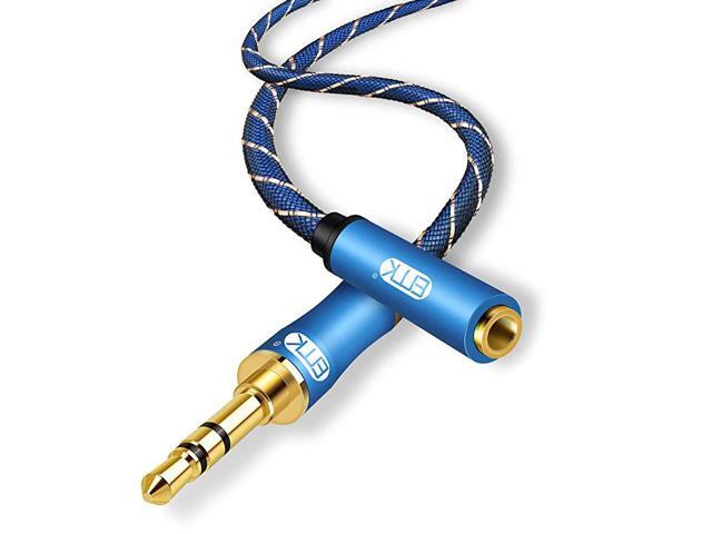 Aux Extension Cable 35mm Audio Extension Cable Male to Female24K GoldPlatedHiFi Sound NylonBraided Stereo Audio Extension Cord for