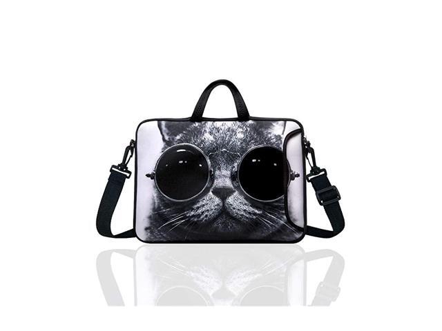 Laptop Shoulder Bag Sleeve Case with padded handle for 96 97 10 101 105 IpadNetbookTabletReader Grey Cat