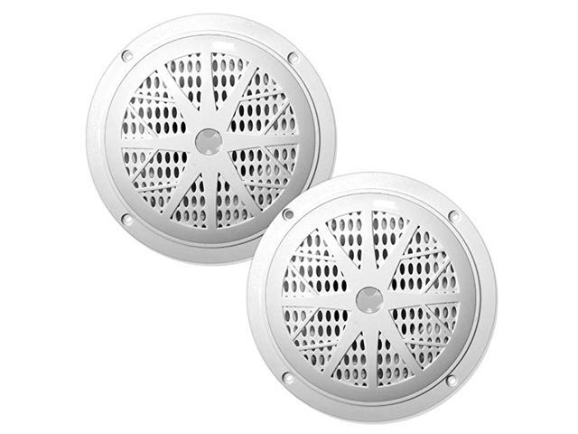 65 Inch Dual Marine Speakers 2 Way Waterproof and Weather Resistant Outdoor Audio Stereo Sound System with 120 Watt Power Polyprone Cone and Cloth