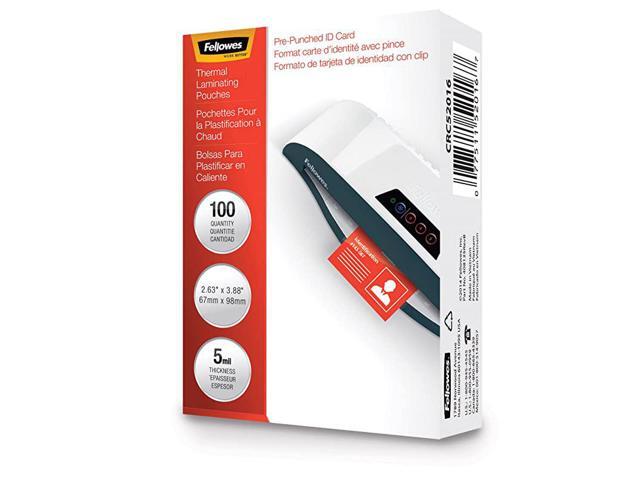 Laminating Pouches Thermal ID Tag Punched 5 Mil 100 Pack 52016