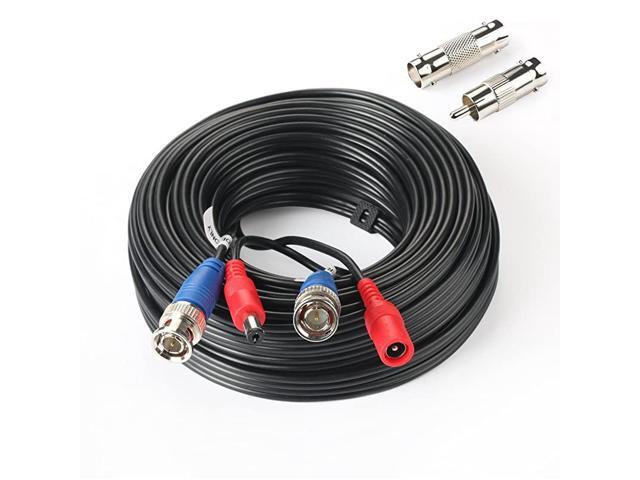50Feet BNC Vedio Power Cable PreMade AlinOne Camera Video BNC Cable Wire Cord for Surveillance CCTV Security System with ConnectorsBNC Female and