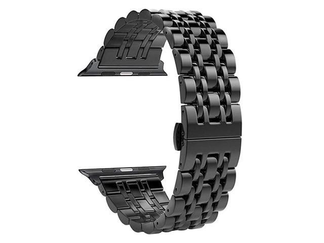 Compatible with Apple Watch Bands Series 6 SE 5 4 40mm 44mm Series 3 2 1 38mm 42mm for Women Men Black Stainless Steel Band for iWatch Business