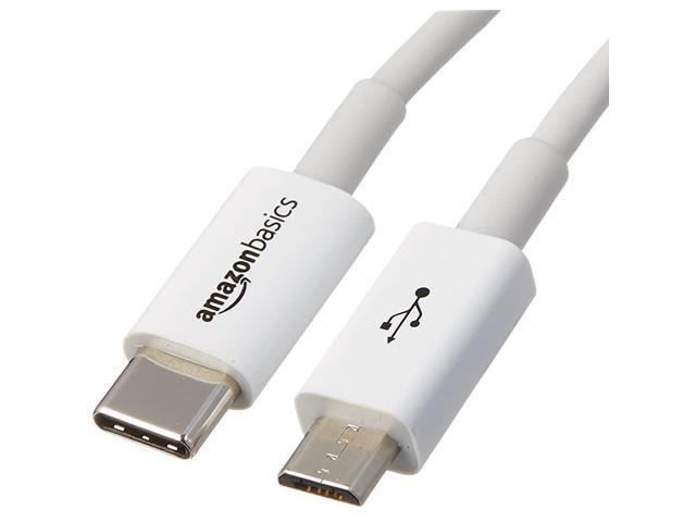 USB TypeC to MicroB 20 Cable 6 Feet 18 Meters White 5Pack
