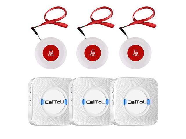 Wireless Caregiver Pager Call System 3 SOS Call ButtonsTransmitters 3 Receivers Nurse Calling Alert Patient Help System for HomePersonal Attention