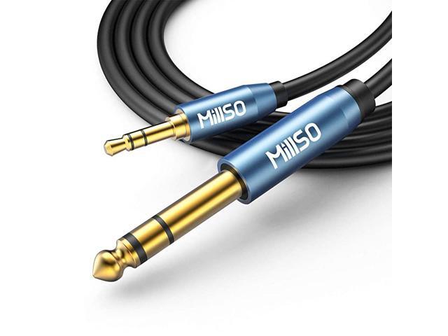 635mm Male 14 to 35mm Male 18 TRS Stereo Audio Cable 8 ft Headphone Adapter 18 to 14 Adapter for Guitar Piano Amplifiers Home Theater Devices or