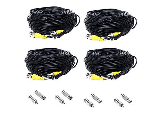 4 Pack 100 feet BNC Video Power Cable Security Camera PreMade AllinOne Extension Wire Cord for CCTV DVR Surveillance System
