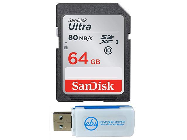 64GB SDXC SD Ultra Memory Card Class 10 Works with Canon EOS Rebel SL3 SL2 SL1 Digital Camera SDSDUNC064GGN6IN Bundle with 1 Everything But