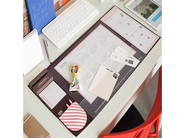 Large Size Mouse pad AntiSlip Desk Mouse Mat Waterproof Desk Protector Mat with Smartphone Stand Pockets Dividing Rule 2021 Calendar and Pen Groove