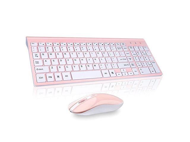 Wireless Keyboard Mouse Combo Compact Full Size Wireless Keyboard and Mouse Set 24G UltraThin Sleek Design for Windows Computer Desktop PC