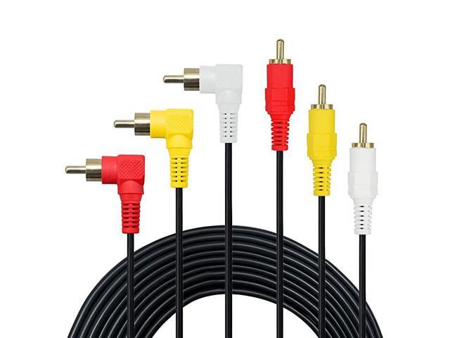 RCA Cable15FT Premium Gold Plated 90 Degree Right Angle RCA AudioVideo Cable Male to Male Composite Video Audio AV AV Cable