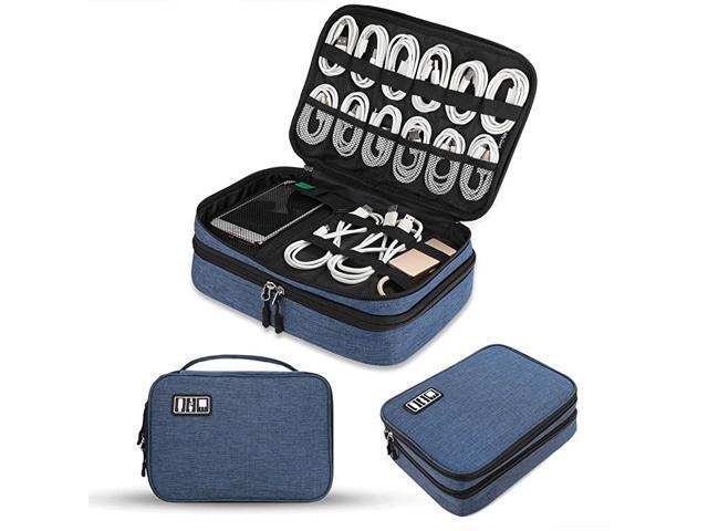 Electronics Organizer Electronic Accessories Cable Organizer Bag Double Layer Travel Cable Storage Bag for Cables Laptop Charger Tablet Up to 11