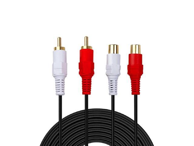 12ft Gold Plated 2 RCA Male to Female Stereo Audio Extension Cable