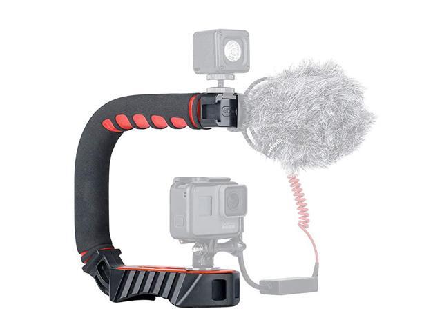 Handle U Grip Pro Video Stabilizer U Shape Rig Triple Cold Shoe Mount Handheld Compatible with GoPro Hero 76 DSLRs Cameras Camcorders Canon Sony
