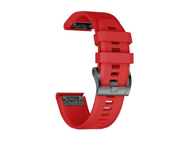 Compatible with Fenix 5 Band Easy Fit 22mm Width Soft Silicone Watch Strap Replacement for Fenix 5Fenix 5 PlusForerunner 935Approach S60Quatix 5 Red