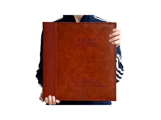 Magnetic SelfStick Page Photo Album Family Album Leather Cover Hand Made DIY Albums Holds 3X5 4X6 5X7 6X88X10 Photos A52035 Red Brown Large