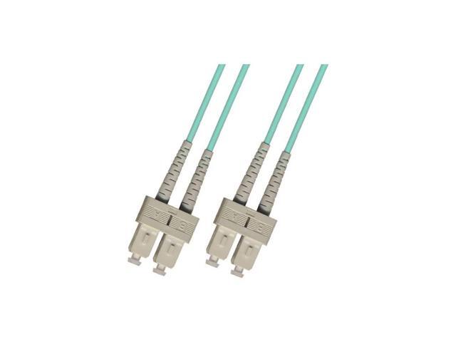 Meter OM3 10 Gigabit Multimode Duplex Fiber Optic Cable 501SC to SC Aqua