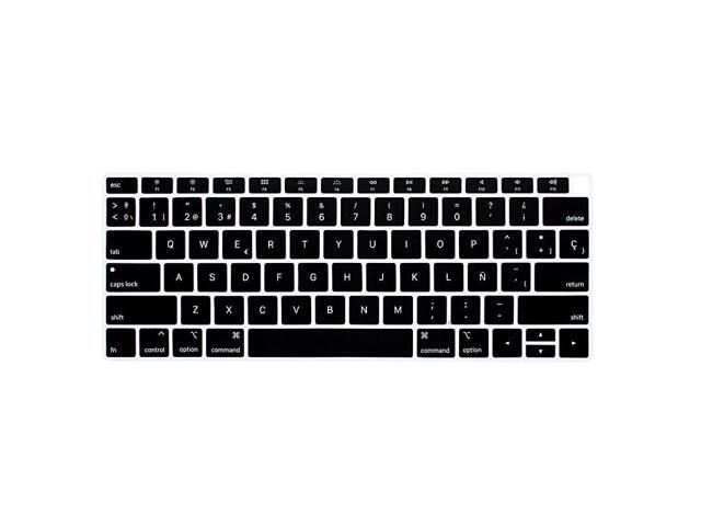 Spanish Language Silicone Keyboard Cover Skin for MacBook Newest Air 13 Inch 2018 Release A1932 with Retina Display and Touch IDUSA Layout