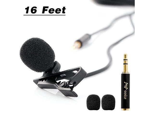 196 Single Head Lavalier Lapel Microphone Omnidirectional Condenser Mic for Apple iPhone Android Windows Smartphones Youtube Interview Studio Video