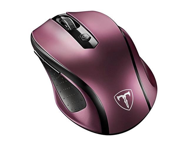 Wireless Mouse 24G 2400DPI Ergonomics Cordless Mouse with USB Receiver Finger Rest 5 Adjustable DPI Levels Mobile USB Mice for Chromebook Notebook