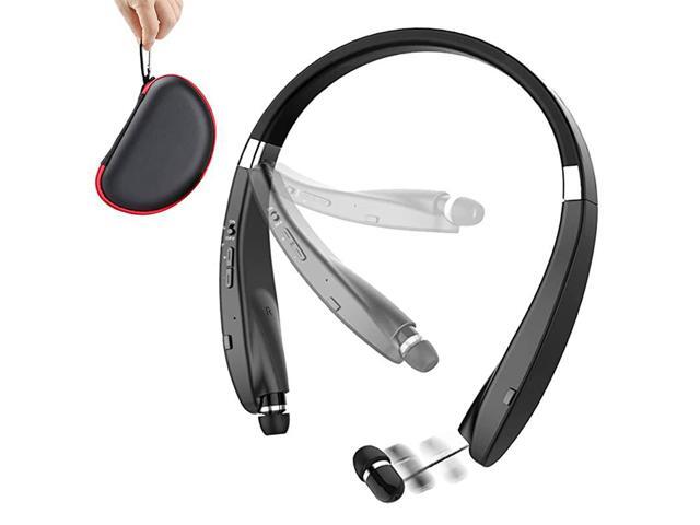 Foldable Bluetooth Headset Lightweight Retractable Bluetooth Headphones for SportsExercise Noise Cancelling Stereo Neckband Wireless Headset with