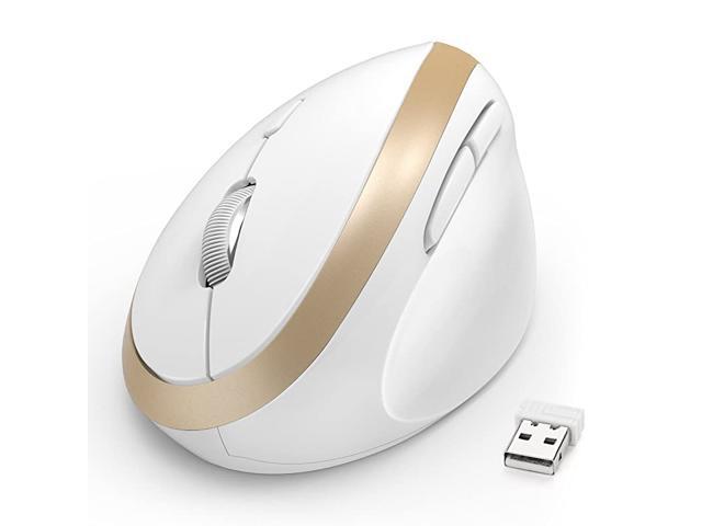 Wireless Vertical Mouse Wireless Mouse 24G High Precision Ergonomic Optical Mice for Small Hands White and Gold