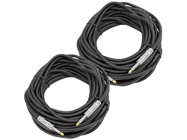 Pair of 50 Feet 14 to 14 Pro Audio Speaker Cables 14 Gauge Heavy Duty