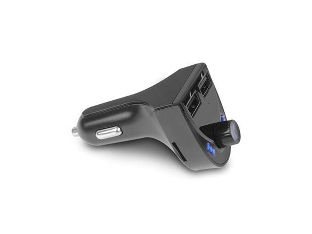 Bluetooth Car Audio Receiver and FM Transmitter with Mic for HandsFree Calls ABF01F Blue