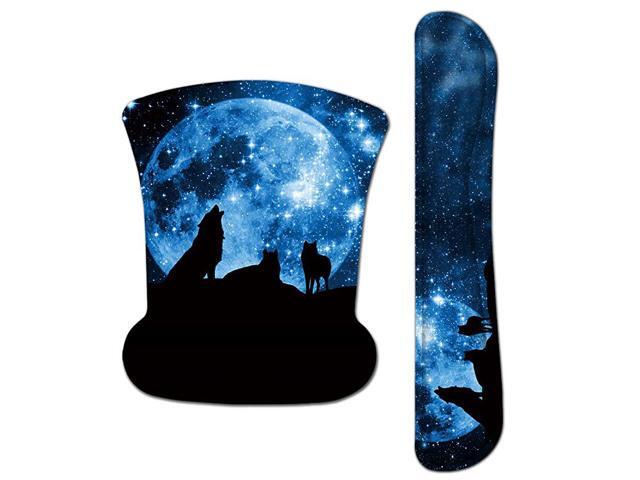 Keyboard Wrist Rest Pad and Mouse Wrist Rest Support Mouse Pad SetDurable Comfortable Lightweight for Easy Typing Pain ReliefErgonomic Support Wolfs