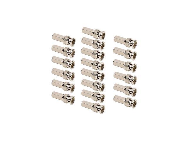20PCS BNC Male Twiston Coax Coaxial Connector for CCTV Security Camera